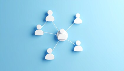 Obraz premium Generated imageCommunity structure diagram with smoothly connected people silhouette 3D icons 