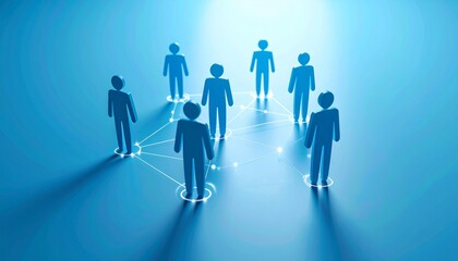 Generated imageCommunity structure diagram with smoothly connected people silhouette 3D icons
