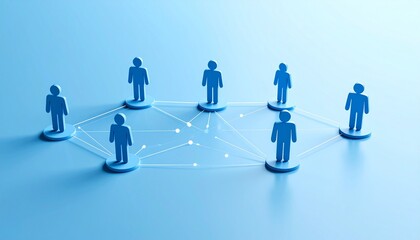 Generated imageCommunity structure diagram with smoothly connected people silhouette 3D icons
