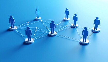 Generated imageCommunity structure diagram with smoothly connected people silhouette 3D icons
