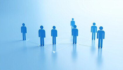 Generated imageCommunity structure diagram with smoothly connected people silhouette 3D icons
