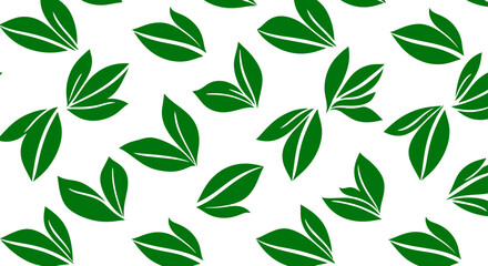 Elegant Green Leaves Pattern - Botanical Background for Design