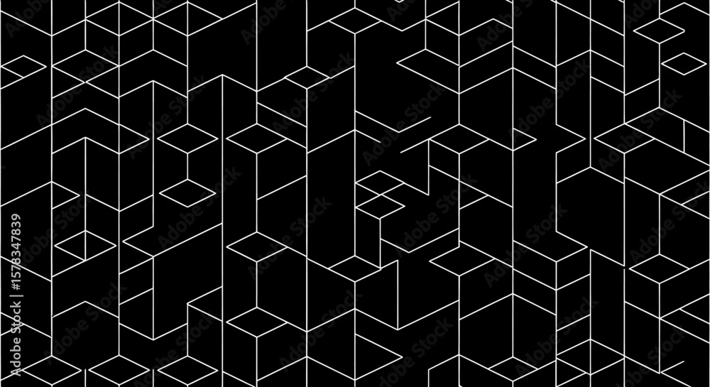 Poster geometric abstract modern linear pattern design in black and white