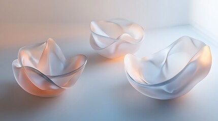 Abstract translucent bowls