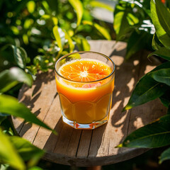 A captivating photograph of a beautifully crafted juice