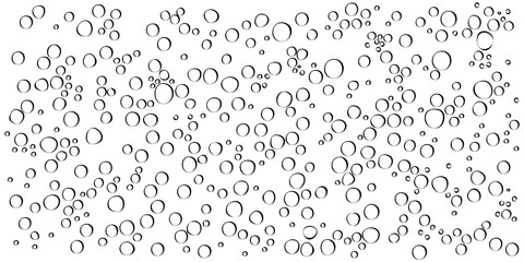 黒い線で描いた抽象的ないびつな円形の水滴の背景イラスト