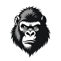 Obraz premium Intense Gorilla Head in Monochrome Design