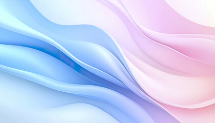 Obraz premium Serene abstract background with soft pastel waves blending blue and pink colors smoothly