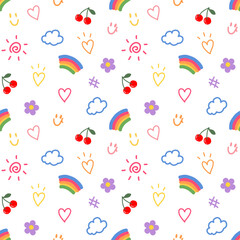 seamless pattern with hand drawn.