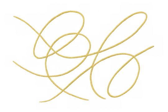 Golden thread forming abstract shapes, ideal for luxury and elegant designs, with transparent background for easy integration