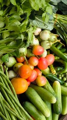 Fresh vegetables for cooking. Vegetables contain dietary fiber that helps cleanse the intestines.