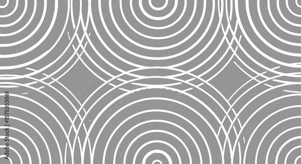 Poster abstract circular lines pattern background - modern gray design