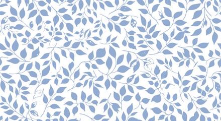 Fototapeta premium Botanical Foliage Pattern Seamless Leaf Design for Wallpaper Fabric