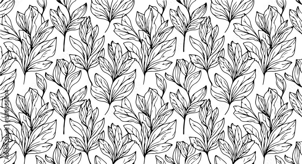 Aufkleber elegant botanical leaf pattern vector design for print web