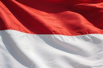 Red and white Indonesia flags waving 