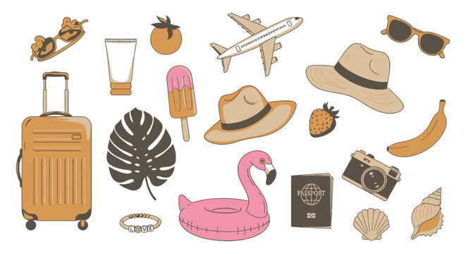 Trendy Summer Vacation  Holiday Graphic Elements