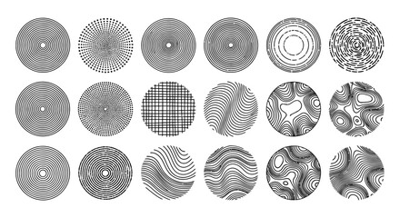 Abstract Circular Pattern Set - Geometric Vector Designs