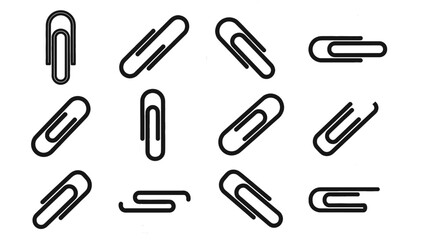 Paper clips displayed on transparent background. Office supplies, stationery, attachment, organization, connection