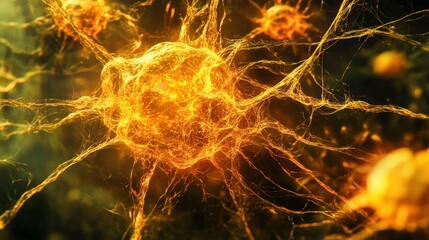 intricate web of quantum neural fibers pulsating with energy