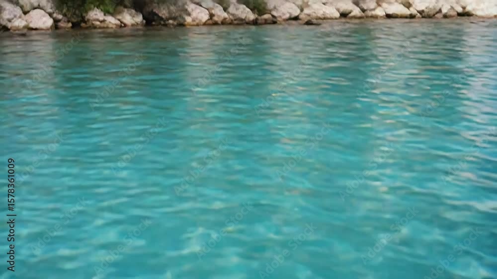 Poster sunlight reflecting on the surface of a swimming pool creating beautiful patterns
