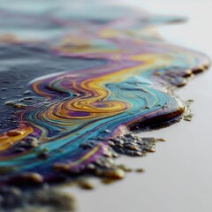 Obraz premium lethal oil slick isolated on white