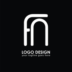 FN FN Logo Design, Creative Minimal Letter FN FN Monogram