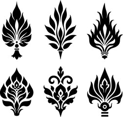 tribal, flame, tattoo, design, abstract, art, graphic vector bundle