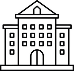 hotel icon vector line art on transparent background