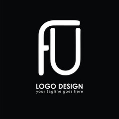 FU FU Logo Design, Creative Minimal Letter FU FU Monogram