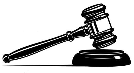 Gavel rests on a block, symbolizing authority. Law and order, justice symbol, legal decision.