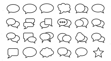 Fototapeta premium Speech bubbles collection on transparent background. Communication, dialogue, conversation, comment.