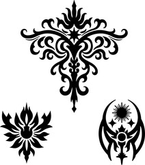 Tribal Flame Tattoo Designs vector bundle