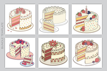 Cupcake Flat Design Dessert Icon bundle