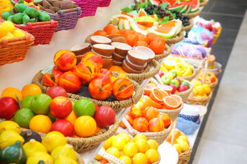 hand made fruit shape soap displaying 