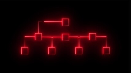 Neon Global team work concept animation. team work sing animation with futuristic global. Technology, Internet and Teamwork communication concept with neon line on black background. 4k video - Powered by Adobe