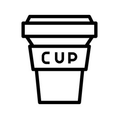Plastic Cup Outline Icon. Can be used for website UI and mobile applications.