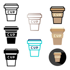 Set Plastic Cup Editable Icon. Can be used for website UI and mobile applications.