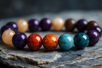 Colorful stone beads bracelet stones purple