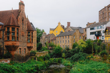 Dean Village in Edinburgh on a beautiful rainy day.