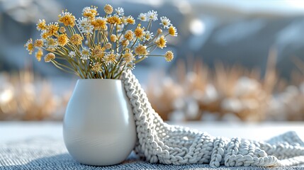 Cozy Winter Scene with Themed Scenery and Illustration Art for Seasonal Decor and Peaceful Landscape Design

