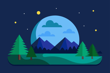 Fototapeta premium a nature template at night stock illustration