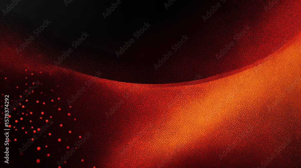 Aufkleber abstract red orange black grainy background design with glowing color gradient shape on dark noise t