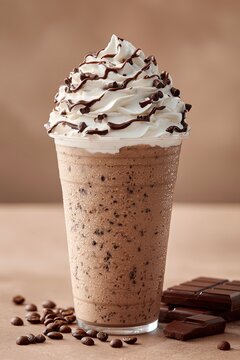 Java Chip Mocha Frappuccino &ndash; Blended Ice Chocolate Drink with Whipped Cream and Chips

