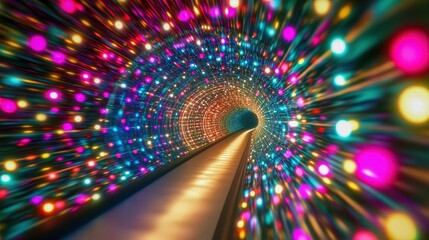 kaleidoscopic tunnel of shimmering light