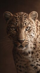Obraz premium Leopard portrait close up captures beauty and wildlife animal conservation