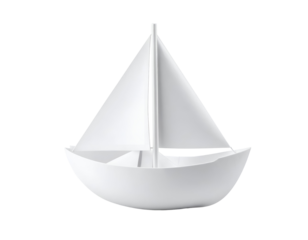 White Sailboat Illustration