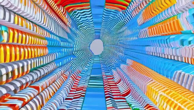 Colorful Tunnel: Abstract Art and Dynamic Design