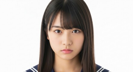 Fototapeta premium 秘めたる感情、内なる怒りを表現する10代日本人女性のポートレート