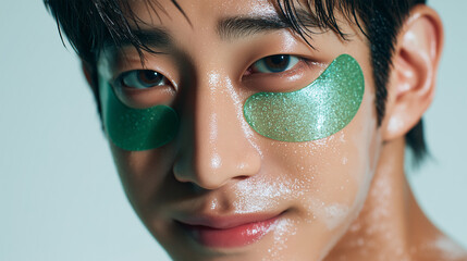 Close-up Beauty Portrait of a Woman with Foam in Warm, Natural Light