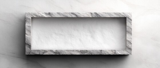 Stone Frame on Textured White Background for Display or Art Presentation